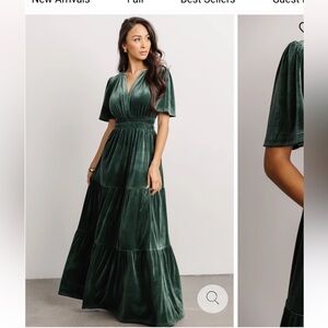 Baltic Born Green Velvet Maxi Dress